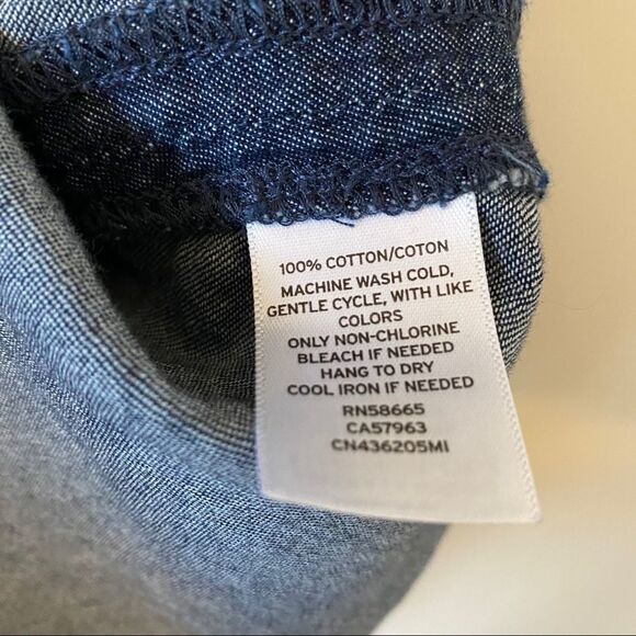 Caslon-Chambray Tie Shoulder Sleeveless Top - Picture 7 of 8